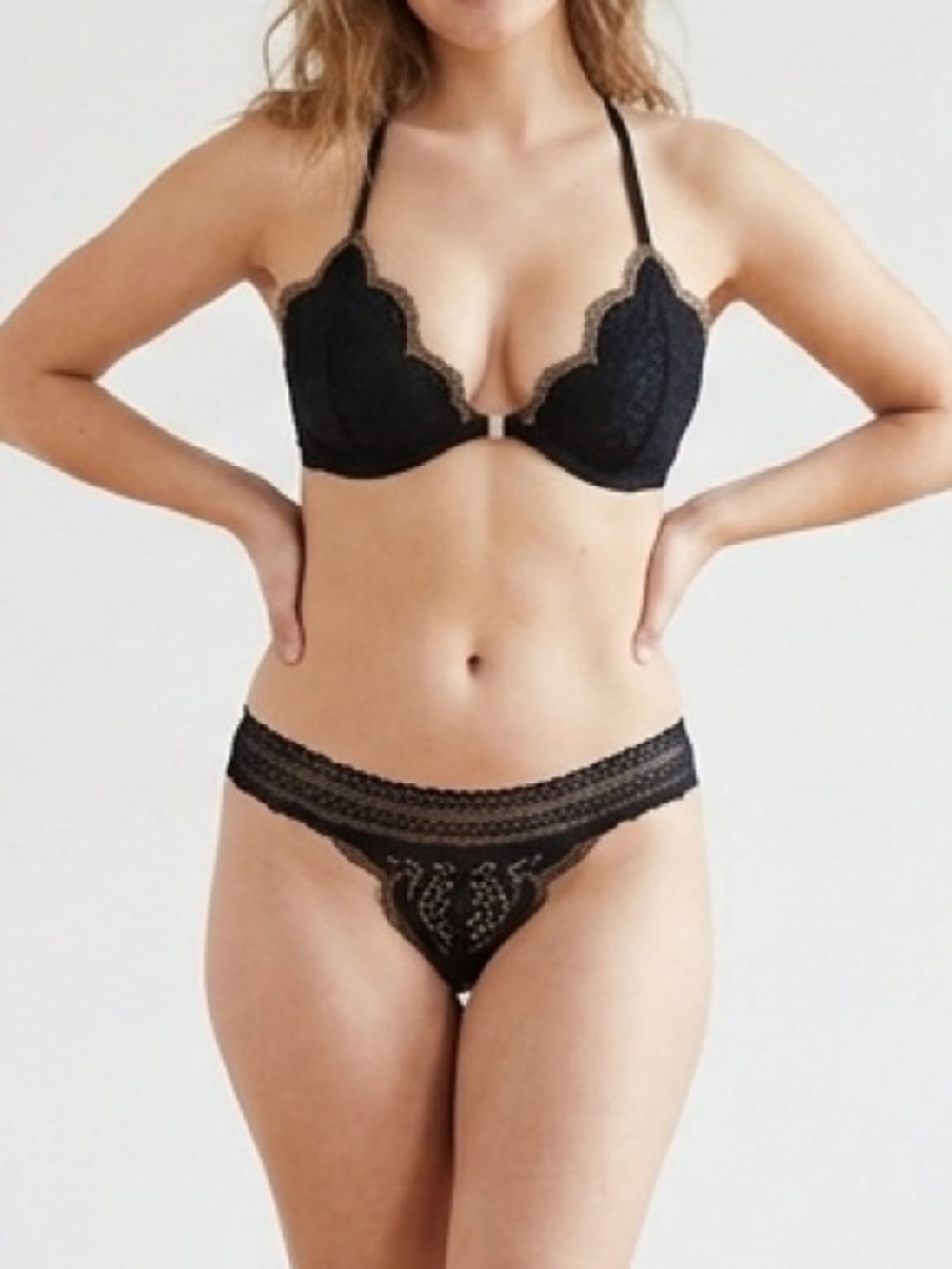 Free People - Front Close Fancy Back Unlined Bralette 34DD and Matching XS Thong